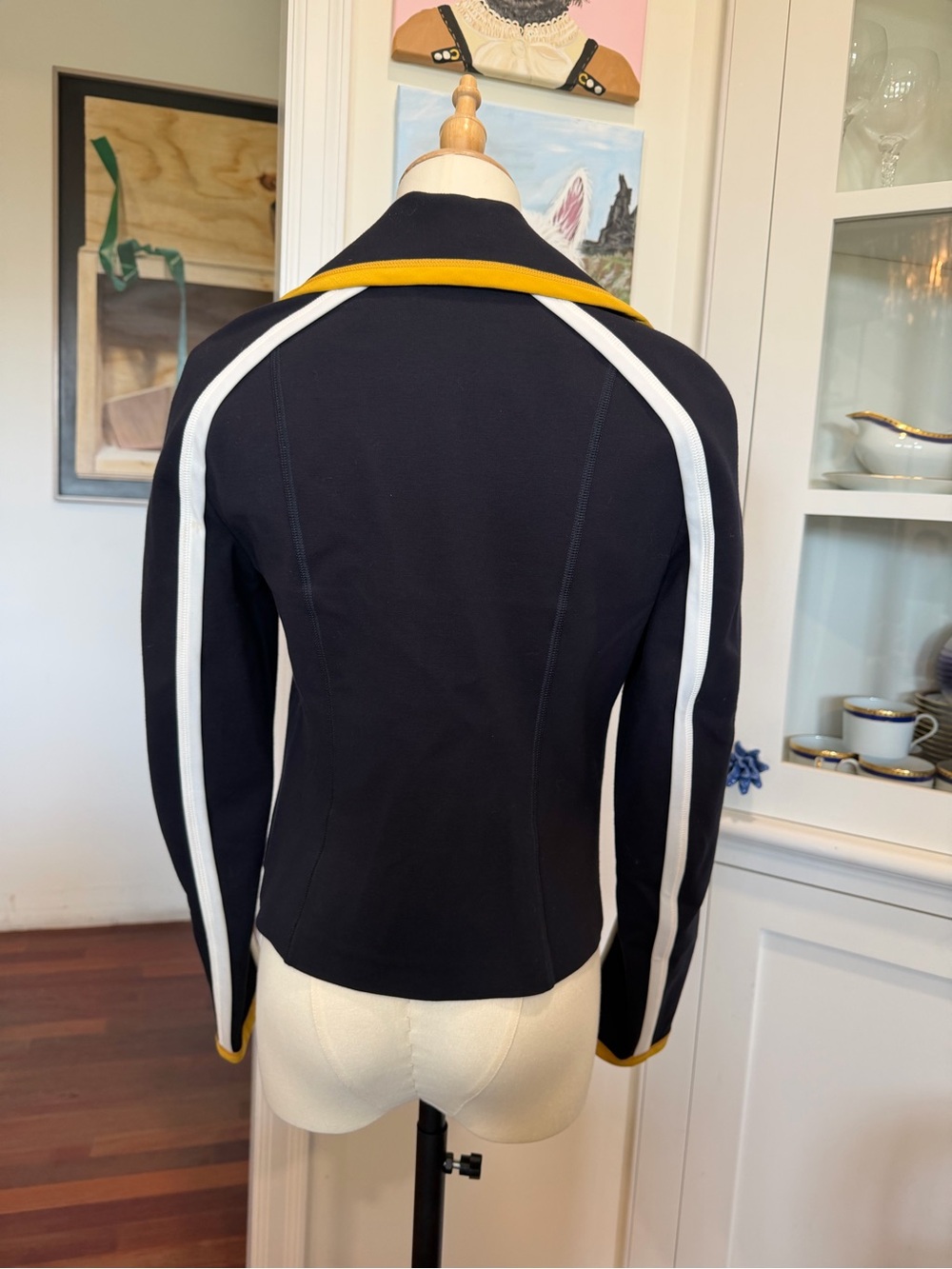 Fendi NWT Moto Jacket with White Piping and Yellow Trim - Picture 12 of 12